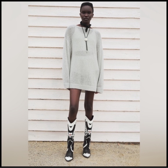 Zara Cowboys boots Leather size 40/9US - Picture 2 of 15